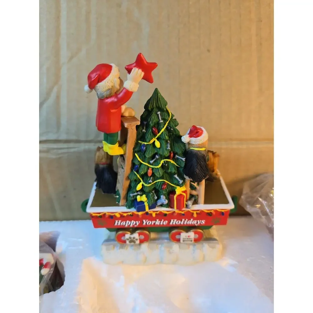 I Love Yorkies Christmas Express Holiday Train by Danbury Mint 6 pcs *READ*